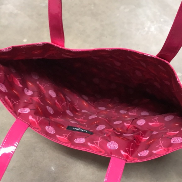 Lancôme bag.  Pink and orange.  New.  Great for travel, or the pool, etc - Picture 3 of 6